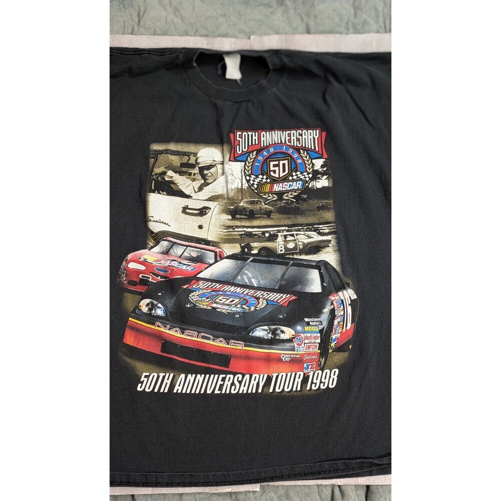 NASCAR 50th Anniversary Tour 1998 T-Shirt with schedule on back XL